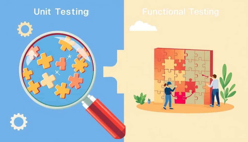 main differences between functional and unit testing